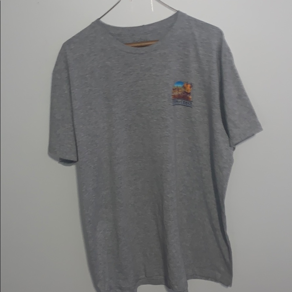 grey outdoor graphic tee oversized